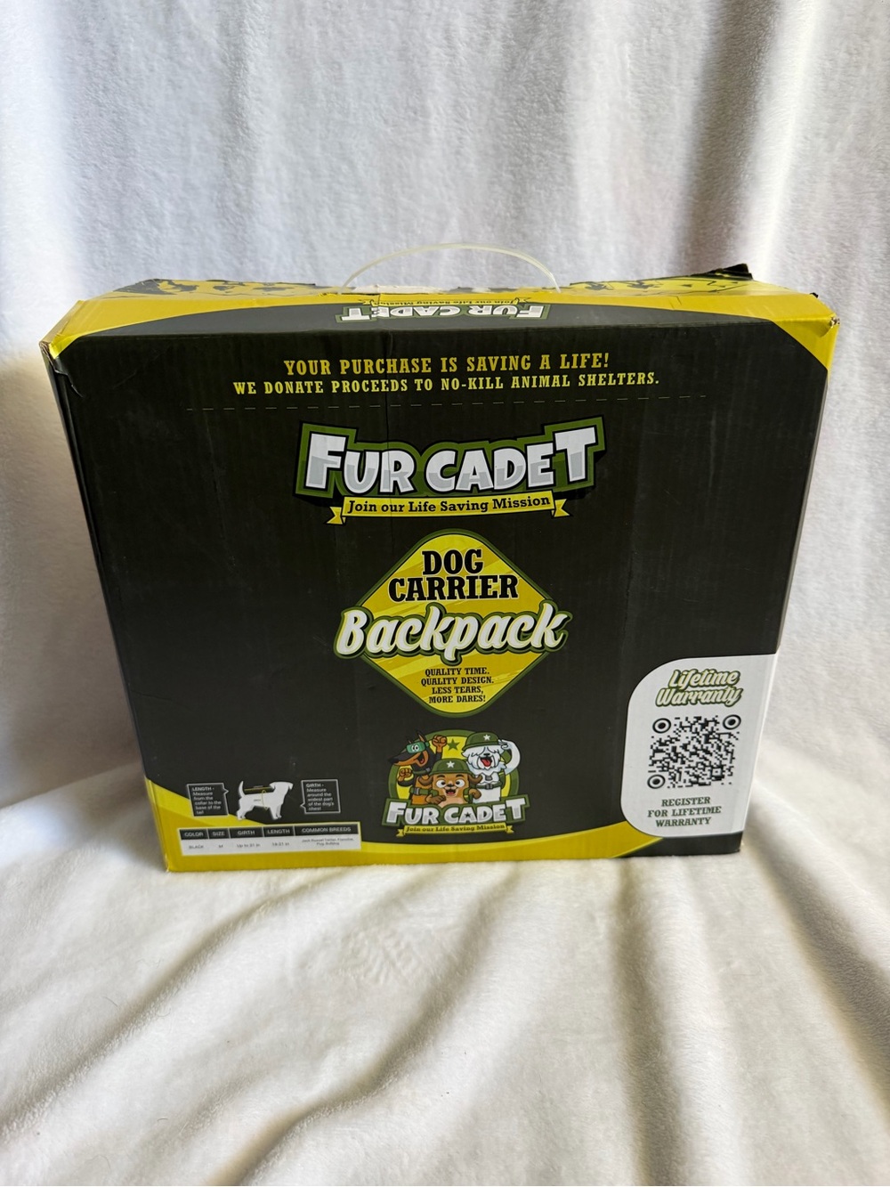 NIB Dog Backpack Fur CadetDog Gray Black Medium reflective
Carrier M